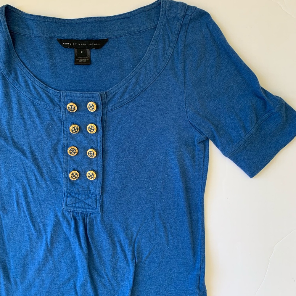 Marc by Marc Jacobs Blue Button Top